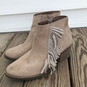 Fringe Suede Ankle Booties
